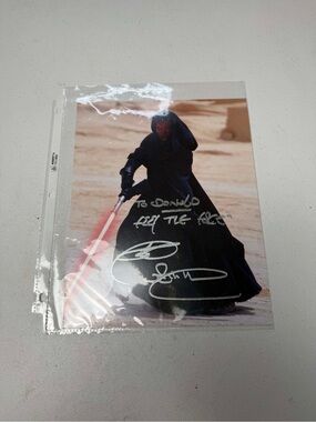 autographed photograph of Ray Park as Darth Maul from Star Wars: Episode I